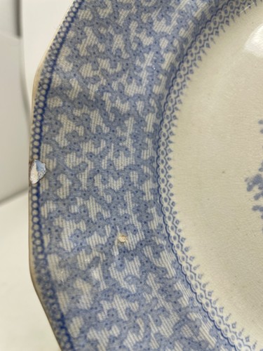9" Staffordshire Romantic "Marino" Pattern Plate ~1840 by George Phillips Blue - Picture 5 of 8