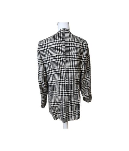 Jones New York Vintage Jacket Blazer 100% Wool Size 12 Black White - Picture 2 of 8