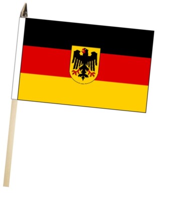 Deutschland Adler große Handflagge mit Holzstange (18'' x 12'')