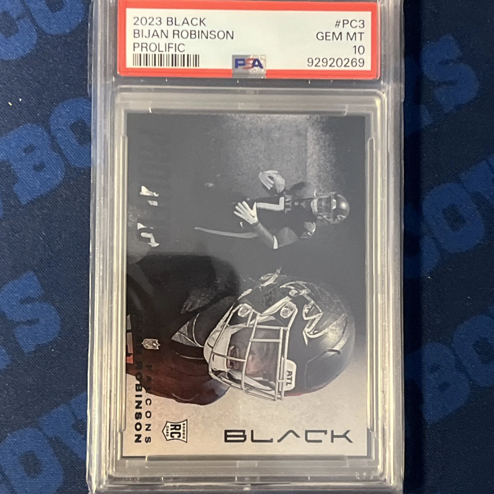 Bijan Robinson Panini Black Prolific #PC3 Base