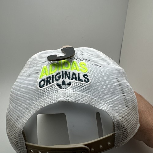 Adidas Originals Spiral Trucker Hat Cap Snapback Adjustable Beige White Mesh G69 - Picture 4 of 7