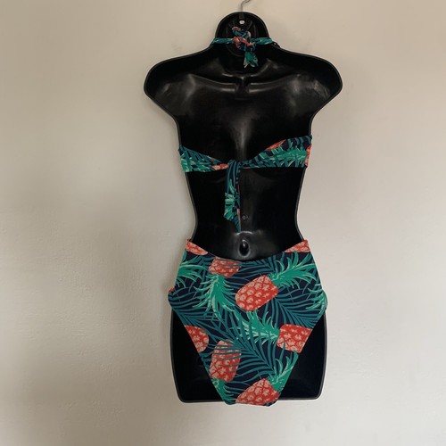 Aerie Women's Pineapple Knotted One Piece Swimsuit Cut-Out Size M Tropical - Picture 6 of 8