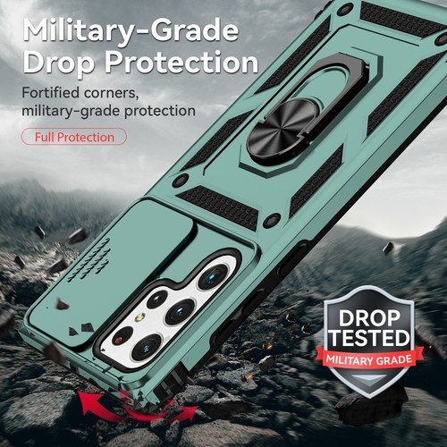 For-Samsung Galaxy S22 Ultra 5G Shockproof Ring Stand Case + Screen Protector - Picture 59 of 62