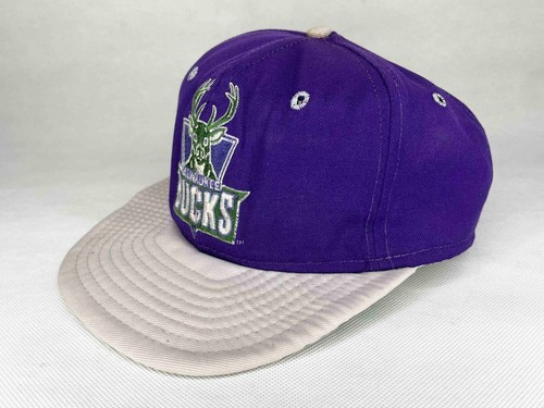 Vintage NBA Milwaukee Bucks Basketball Snapback Cap Hat Purple USA Adjustable - Picture 4 of 9