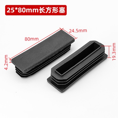 Rectangle Plastic End Caps Ribbed Plugs Blanking Inserts Black Rectangular Bungs - Picture 30 of 58