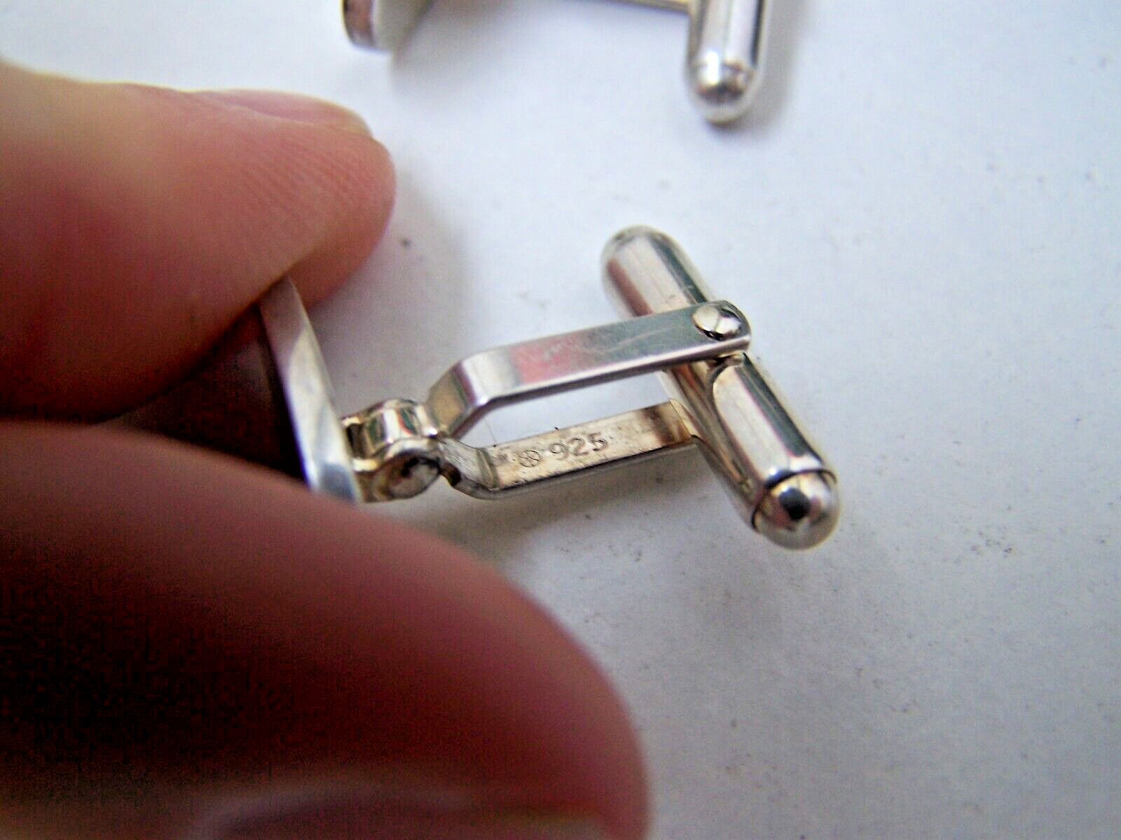 SUPERB 925 SOLID STERLING SILVER CUT CUFFLINKS NO… - image 8