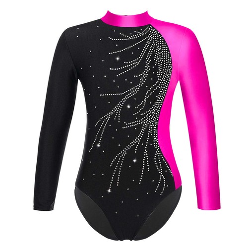 DE iEFiEL Mädchen Turnanzug Gymnastikanzug Leotard Langarm Kostüm Dancewear - Bild 33 von 63