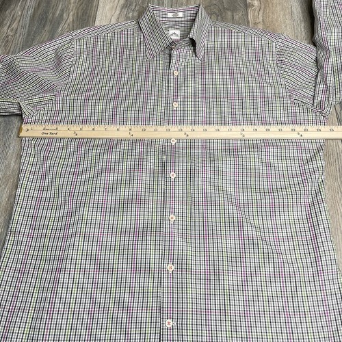 Camisa de vestir grande Peter Millar para hombre a cuadros multicolor 100 % algodón - Imagen 5 de 8