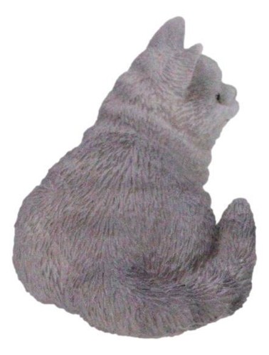 Realistische Katze Britisch Kurzhaar Grau Kätzchen Katze Kätzchen Ruhe Mini Figur - Bild 5 von 9