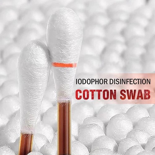50X Disinfected Swab Disposable Medical Iodine Cotton Sticks First Aid Kit - Bild 7 von 11