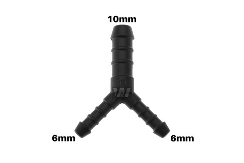 WamSter® Y Schlauchverbinder Pipe Connector Reduziert 6mm 6mm 10mm Durchmesser