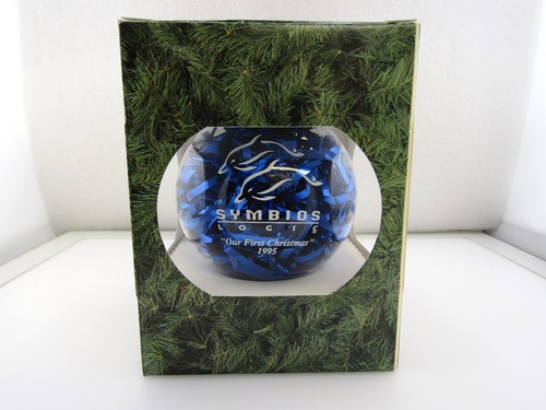 Symbios Logic Dolphin Logo First Christmas Glas Ornament NCR ATT LSI 1995 NOS - Bild 1 von 17