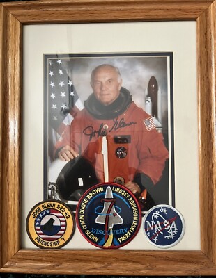 John Glenn Mercury Shuttle Astronaut  Signed 8x10 Photo, Book 1st Ed. Plus Bonus