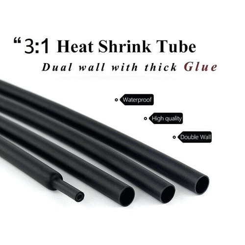 3:1 Dual Wall adhesive Heat shrink , Shrink Wrap tubing 3/8" 9.5mm black 25 feet - Picture 1 of 3
