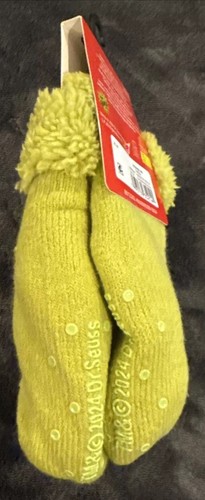 Dr. Seuss The Grinch Green Home Socks 1 Pair Gripper Sole Toddler 2T-3T NWT NEW - Picture 11 of 12