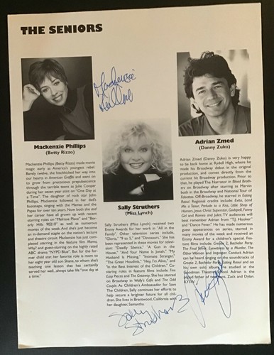 Adrian Zmed Signed Poster +Mackenzie Phillips Sally Struthers Autographed Grease - Picture 2 of 2