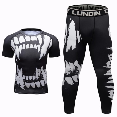 T-shirt MMA Compression Jiu Jitsu Bjj kickboxing tuta sportiva MMA T-shirt Muay Thai - Foto 9 di 26