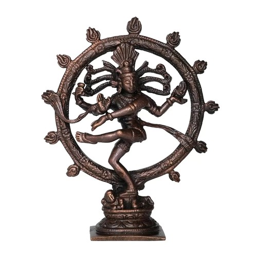 Copper Natraj Idol Murti Statue Dance Studio Home Office Table Decor 3.4 INCH - Picture 1 of 3