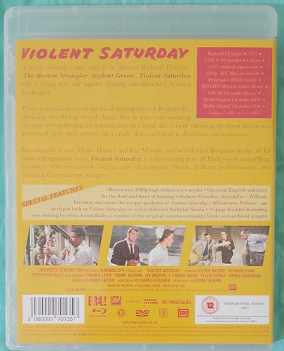 Violent Saturday - Victor Mature (Eureka Classics Blu-ray & DVD) with Booklet - Picture 2 of 3
