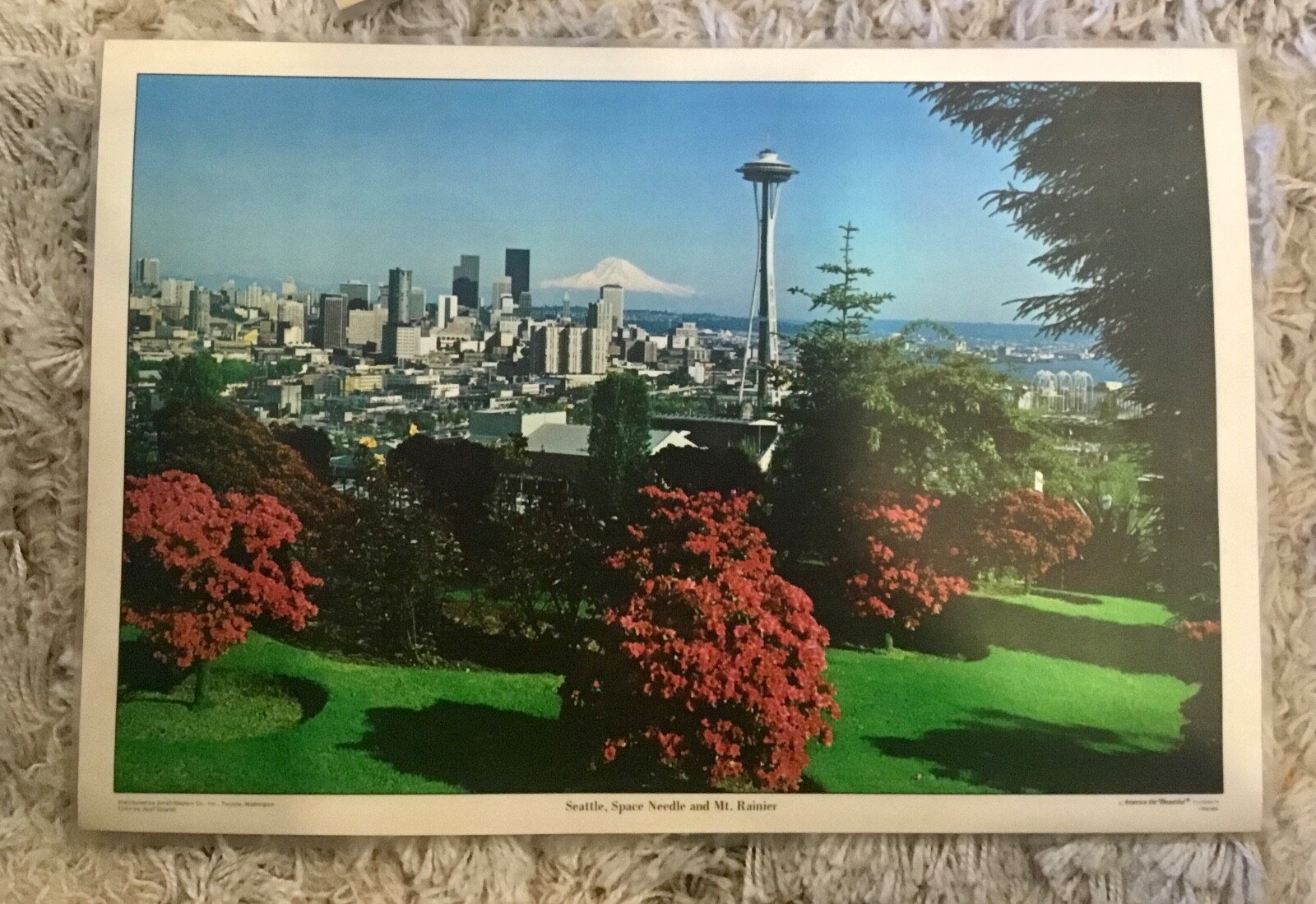 VTG LOT OF 7 WASHINGTON LAMINATED PLACEMATS! SPACE NEEDLE! RANIER