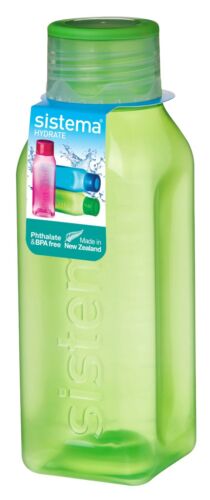 6 Stück - Sistema Hydrate Square Bottle, 475ml, farblich sortiert - Picture 3 of 8