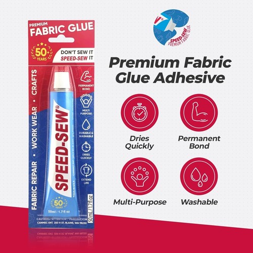 No Sew Fabric Glue Adhesive for Craft Projects, DIY Clothing Repairs, Denim, ... - Picture 2 of 7