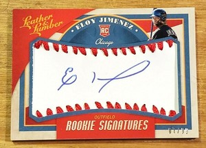 2019-Panini-Leather-and-Lumber-Eloy-Jimenez-Rookie-Auto-99-Chicago-White-Sox