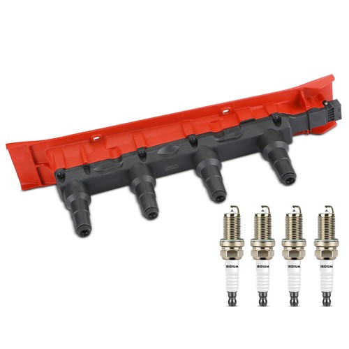 A-Premium 1x Red Ignition Coil & 4x Iridium & Platinum Spark Plug for Saab 9-3 - Picture 9 of 9