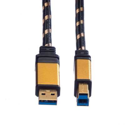 USB 3.2 Gen 1 Kabel Gold, Typ A-B, 1,8 m