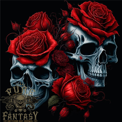 Una Maglietta In Cotone Per Uomo Con Teschio Neon E Fiamme Fantasy