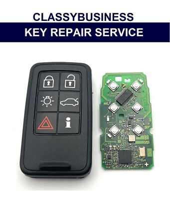 Volvo S60 S80 V60 XC60 XC70 6-Tasten-Fernbedienung Schlüsselanhänger Gehäuse Reparatur Reparatur Reparatur 2007 - 2013