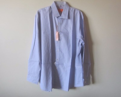 tallia orange dress shirts TALLIA ORANGE Slim Fit Check Men's Dress Shirt Steel Blue 17.5|32-33 $89.50 NWT