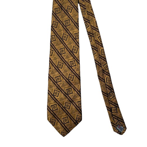 Cravatta Robert Talbott Best of Class Nordstrom geometrica oro nero seta classica - Foto 2 di 7