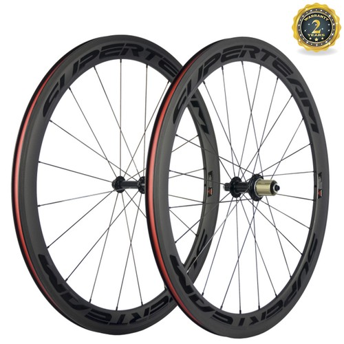 Superteam Clincher Carbon Wheels 50mm Road Bike Carbon Wheelset Shiman0 10/11 S - Picture 1 of 12
