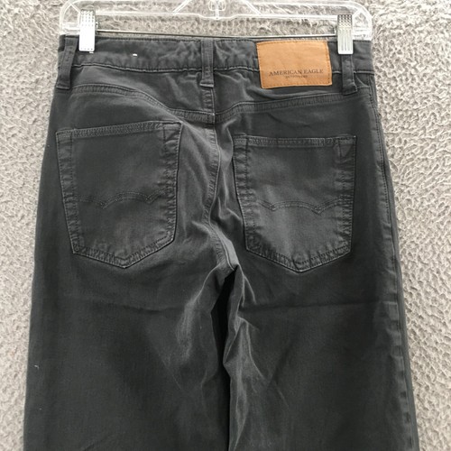 American Eagle Slim Straight Jeans Mens 26x30 (actual 29x29.5) Gray Mid Rise Zip - Picture 12 of 20