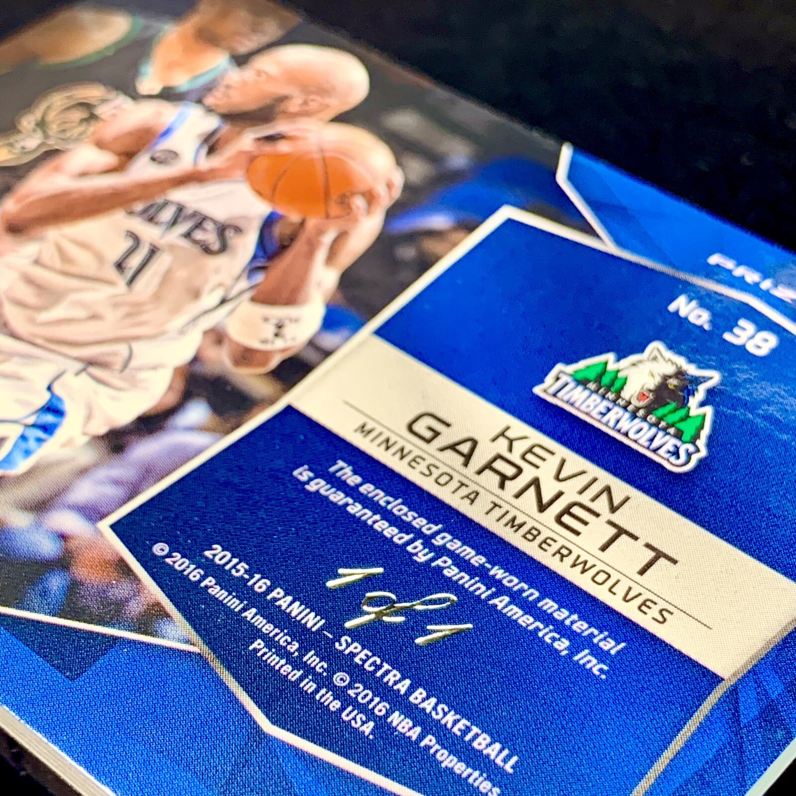 2015 Panini Spectra KEVIN GARNETT 💎 BLACK PRIZM 1/1 GU NBA LOGOMAN 💎 GRAIL - Picture 8 of 11