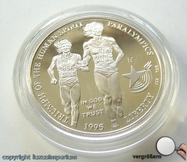 << USA Olympiade ( 25 ) 1 Dollar 1995 PP Paraolympic Blinde Läufer >> << USA Olympiade ( 25 ) 1 Dollar 1995 PP Paraolympic Blinde Läufer >>