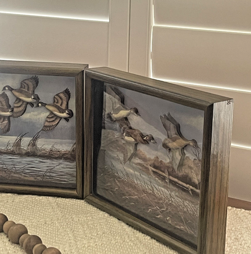 RARE Pair Of Roger 9 x 11 Flythe 3D Nature Ducks & Geese Shadow Box Lithograph - Picture 5 of 15