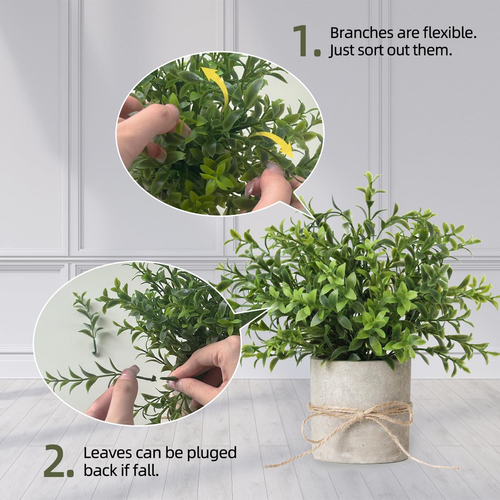 3 Pack Artificial Eucalyptus Plants Indoor 8.5 Inch - Small Faux Greenery for Ho - Picture 5 of 12