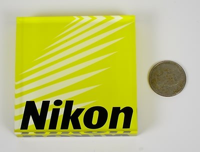 Nikon Branded Logo Glass Paperweight D5 D50 D7200 DSLR Great Gift - Picture 1 of 4