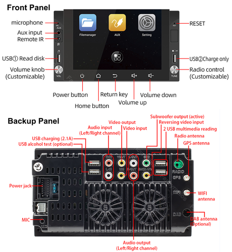 Android 13 CarPlay GPS WiFi 10.1" Double 2Din Touch Vertical Car Stereo Radio BT - Picture 13 of 14