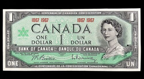 1967 Bank Of Canada Centennial $1 Dollar Banknote Paper Money No Serial Bill Au