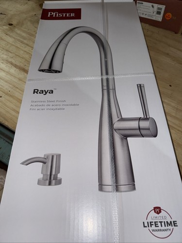 Pfister Raya Kitchen Faucet Pullout Stainless Steel w/Soap Dispenser F-529-7RYS - Picture 1 of 6