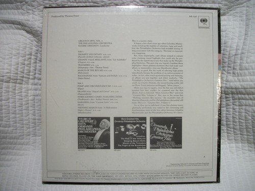 SEALED EUGENE ORMANDY GREATEST HITS VOL IV VINYL LP RECORD 1976 MS 7267 - Imagen 2 de 2