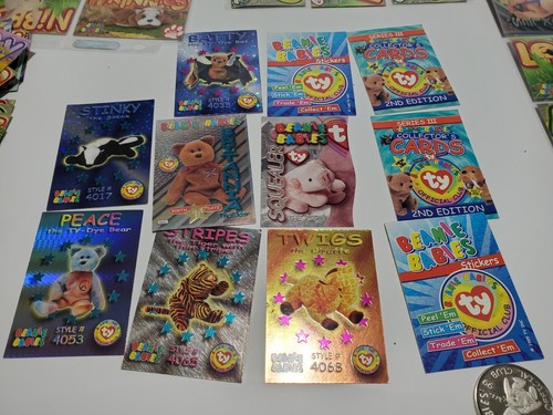 Vintage lot 125 TY Beanie Babies Trading Cards 1999 Series + coin lot foil cards - Picture 2 of 11