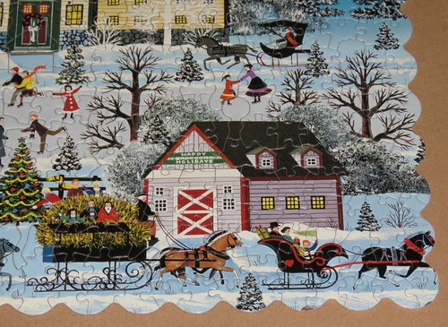 Jane Wooster Scott Art - Christmas Traffic Jam Cork Puzzle - Complete and Nice - Picture 6 of 13