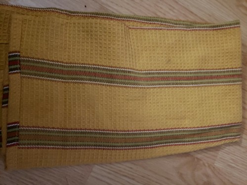Dish Towel Park Designs Waffle Weave Cotton Gold Multicolor Stripes 19x27 inch - Picture 2 of 7