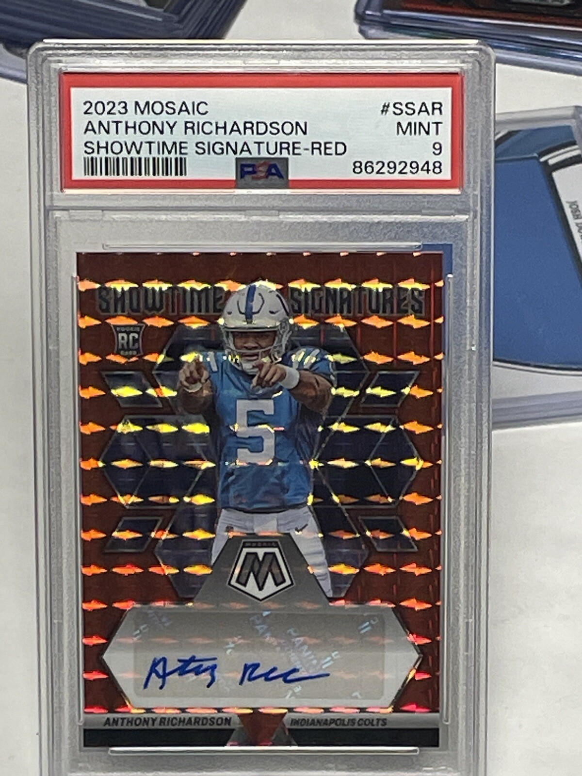 2023 Mosaic Showtime Signatures Anthony Richardson # /25 PSA 9
