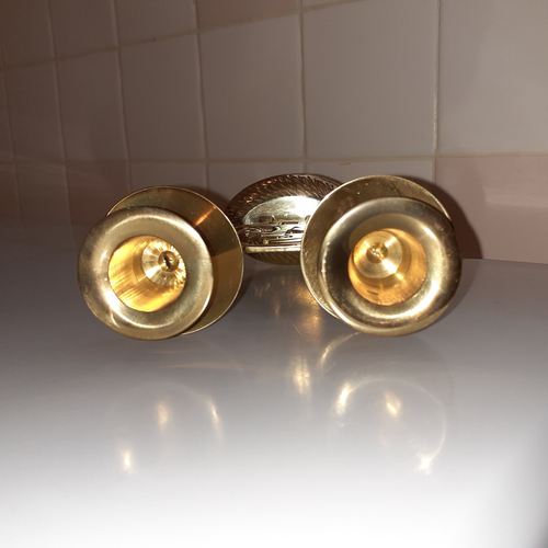 Judaica Brass SHABBAT Candle Holder - Woman Praying 5.6" tall x 4.6" x 1.9" - Picture 4 of 7