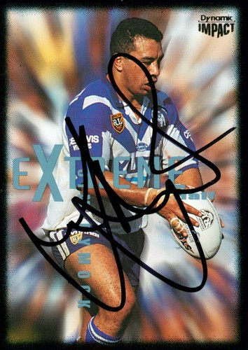 Signed 1995 CANTERBURY BULLDOGS NRL Premiers Card JIM DYMOCK - Picture 1 of 2
